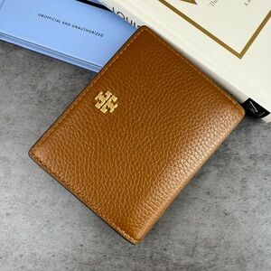 NWT Tory Burch Womens Blake Pebble Leather Colorblock Mini Wallet 84691
